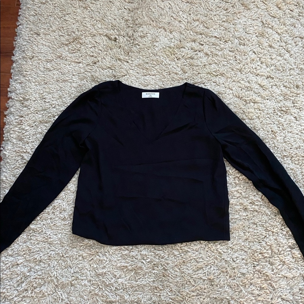 Aritzia Babaton Murphy Longsleeve Blouse in Black